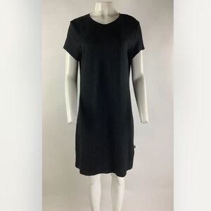 Horny Toad Sz L Chambray Pullover T Shirt Dress Black Lyocell Cotton Casual